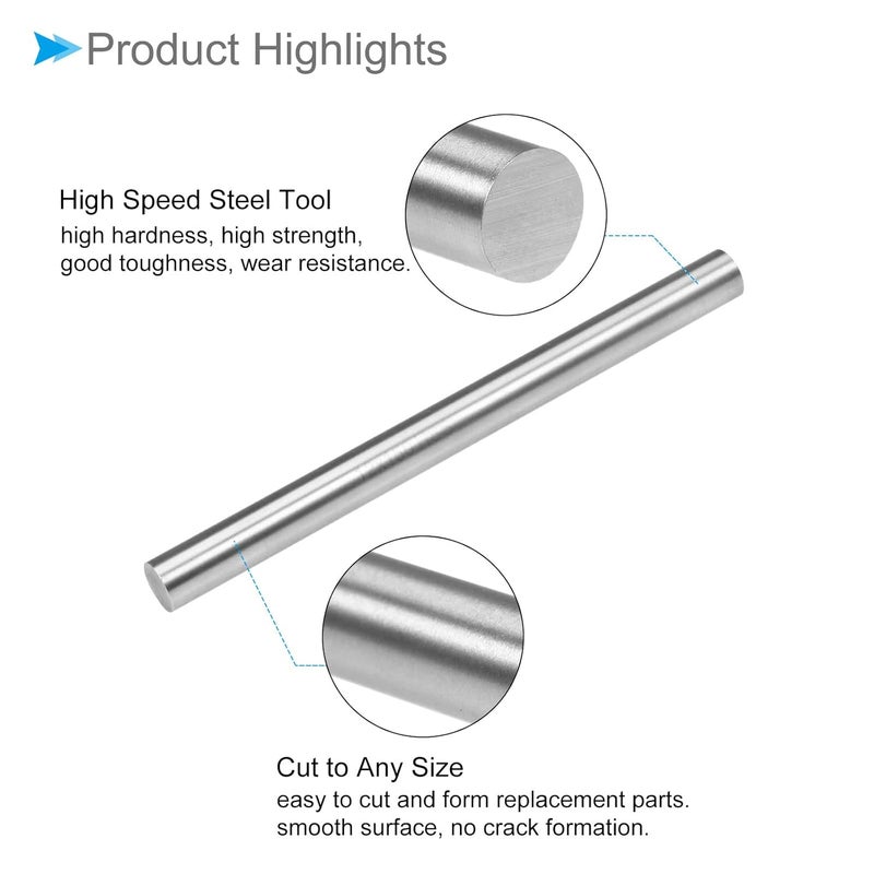 CoCud Round Steel Rod, 12mm Diameter 150mm Length, High Speed Steel Bar Stock Craft DIY Tool - (Applications: for Drill Lathes Boring Machine), 1-Piece - Image 5